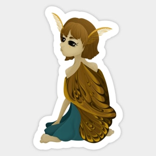 Moth Girl Sticker